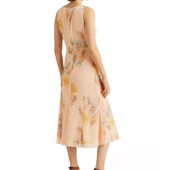 Lauren Ralph Lauren Floral Crinkled Georgette Midi Dress - Picture 3 of 11